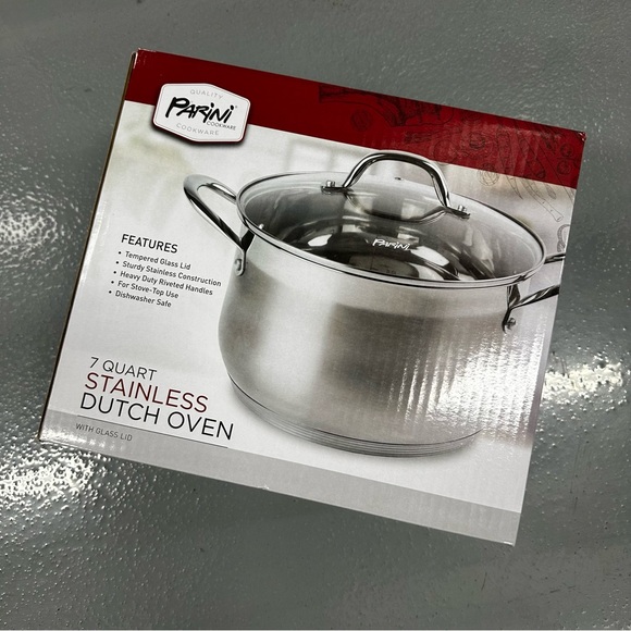 PARINI 7 Quart Stainless Steel Dutch Oven - Picture 1 of 2